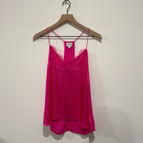 • Cami NYC • Women’s Racer Back Tank Top Charmeuse Cami Magenta Pink Large - Picture 4 of 6